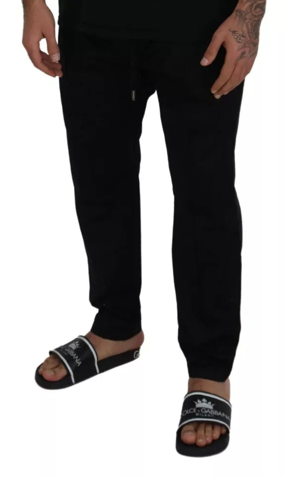 Dolce & Gabbana Black Jogging Trouser Cotton Stretch Pants