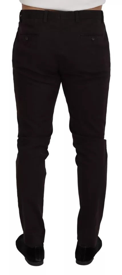 Dolce & Gabbana Brown Skinny Men Cotton Stretch Pants