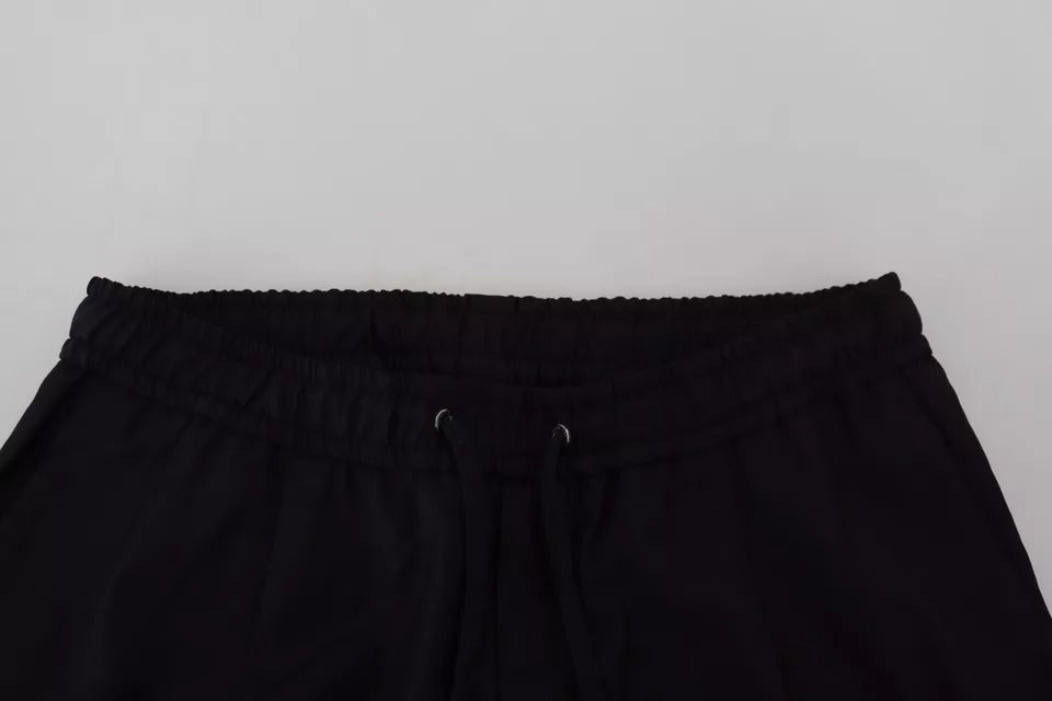 Dolce & Gabbana Black Jogger Jogging Wool Pants