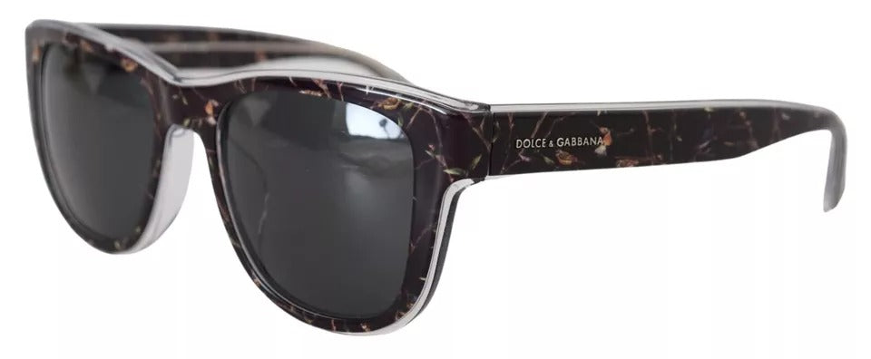 Dolce & Gabbana Zwarte Plastic Volledige Rand Grijze Spiegel Lens DG4284-F Zonnebril