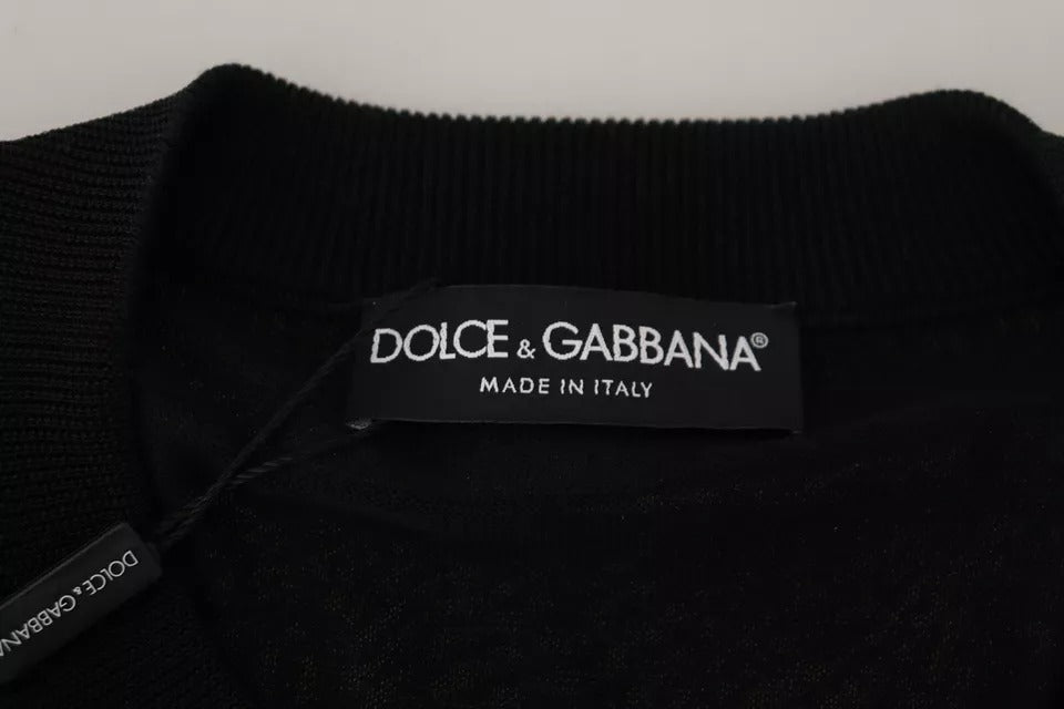 Dolce & Gabbana Zwarte Polyester Ronde Hals Heren Pullover Trui