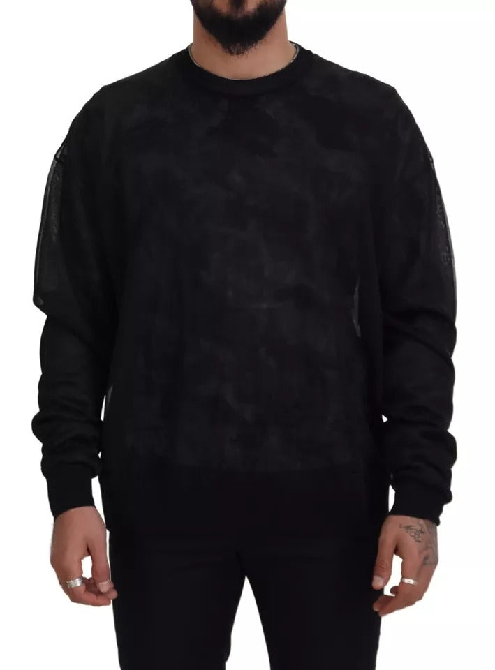 Dolce & Gabbana Zwarte Polyester Ronde Hals Pullover Trui