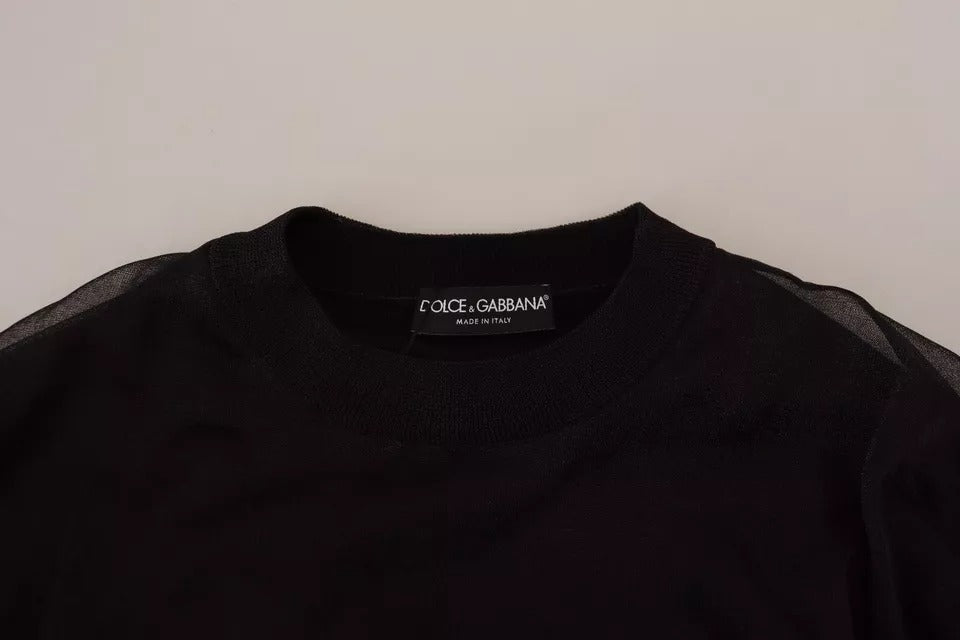 Dolce & Gabbana Zwarte Polyester Logo Heren Pullover Trui