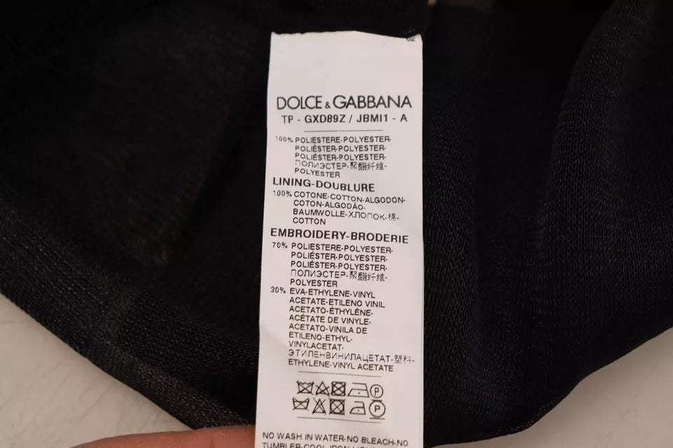 Dolce & Gabbana Zwarte Polyester Logo Heren Pullover Trui