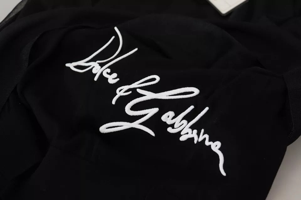 Dolce & Gabbana Zwarte Polyester Logo Heren Pullover Trui