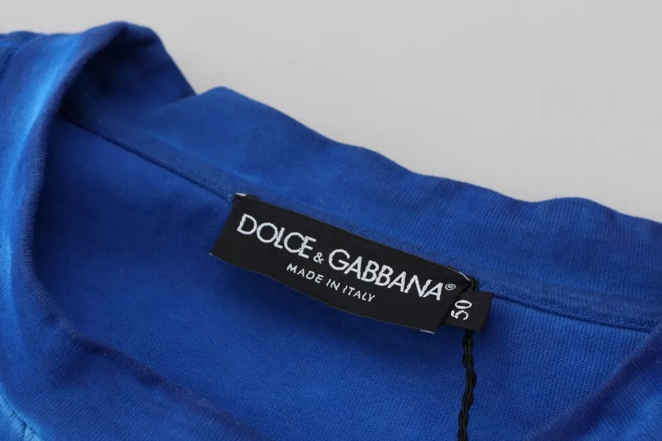 Dolce & Gabbana blauwe DGWAY katoenen trui met ronde hals