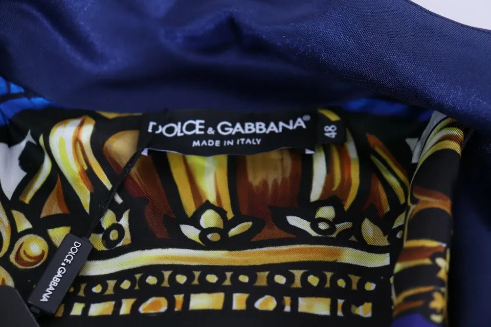 Dolce & Gabbana Blauwe Heraldische Patch Gestreepte Koningsbij Trui