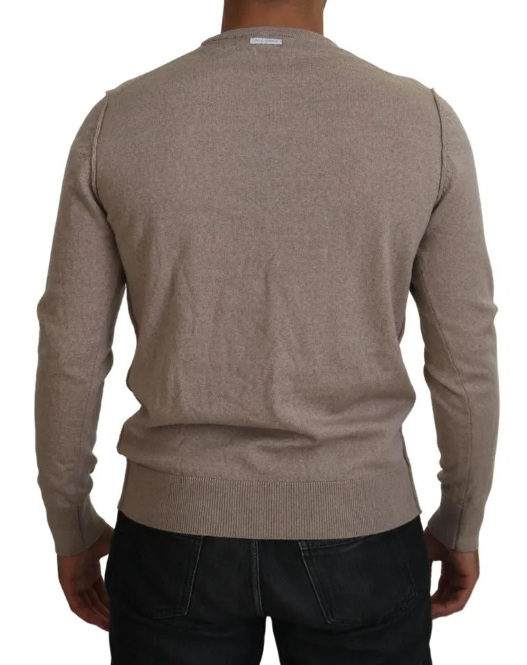 Dolce & Gabbana Bruine Virgin Wool Ronde Hals Pullover Trui