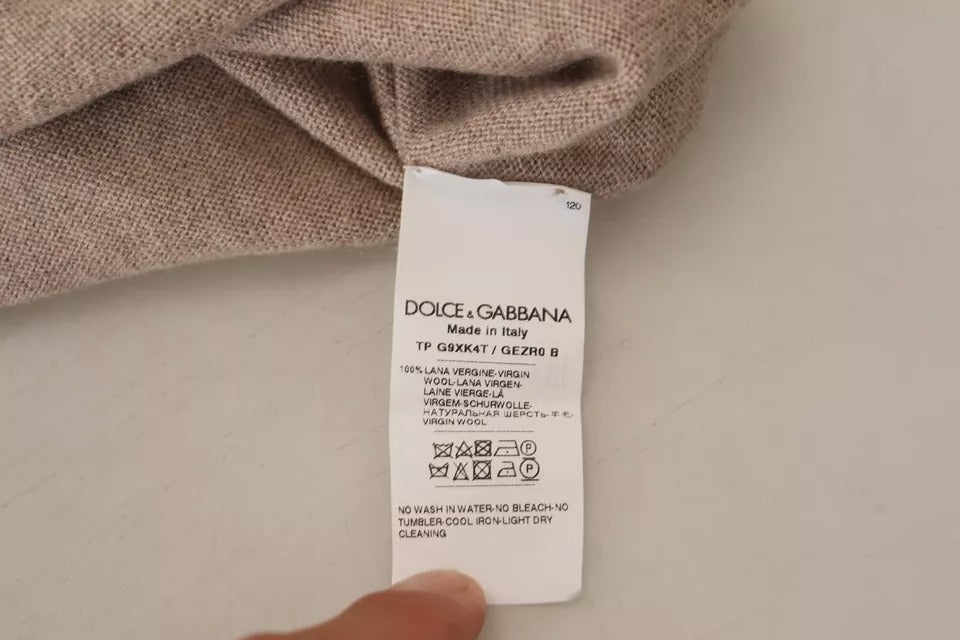 Dolce & Gabbana Bruine Virgin Wool Ronde Hals Pullover Trui