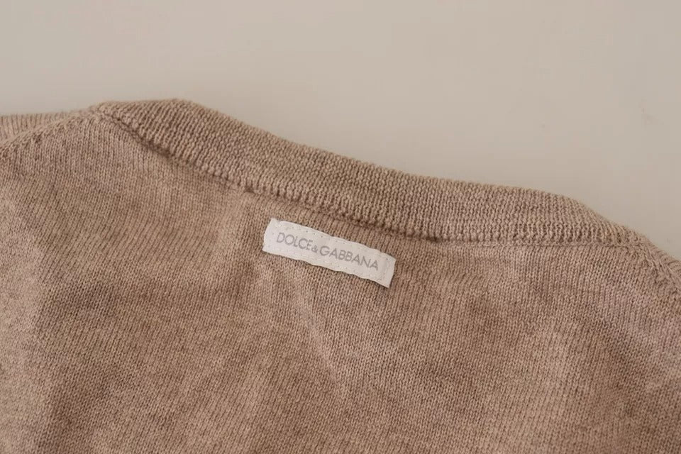 Dolce & Gabbana Bruine Virgin Wool Ronde Hals Pullover Trui