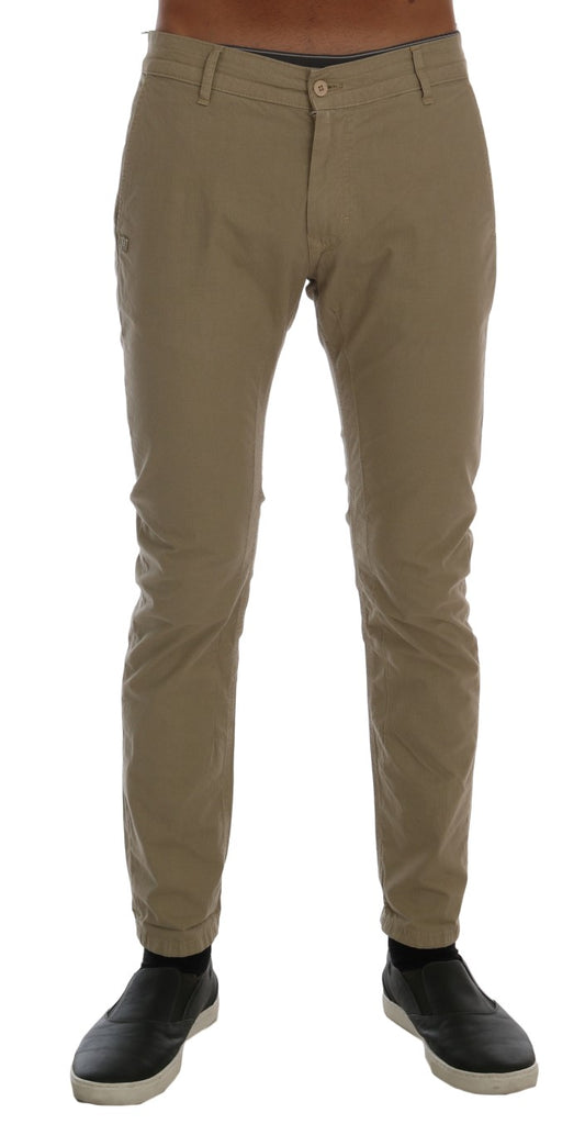 Daniele Alessandrini Beige Slim Fit Chinos voor een verfijnde stijl