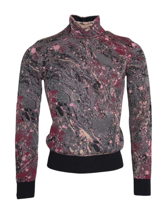 Dolce & Gabbana Multicolor Grafische Turtle Neck Herentrui