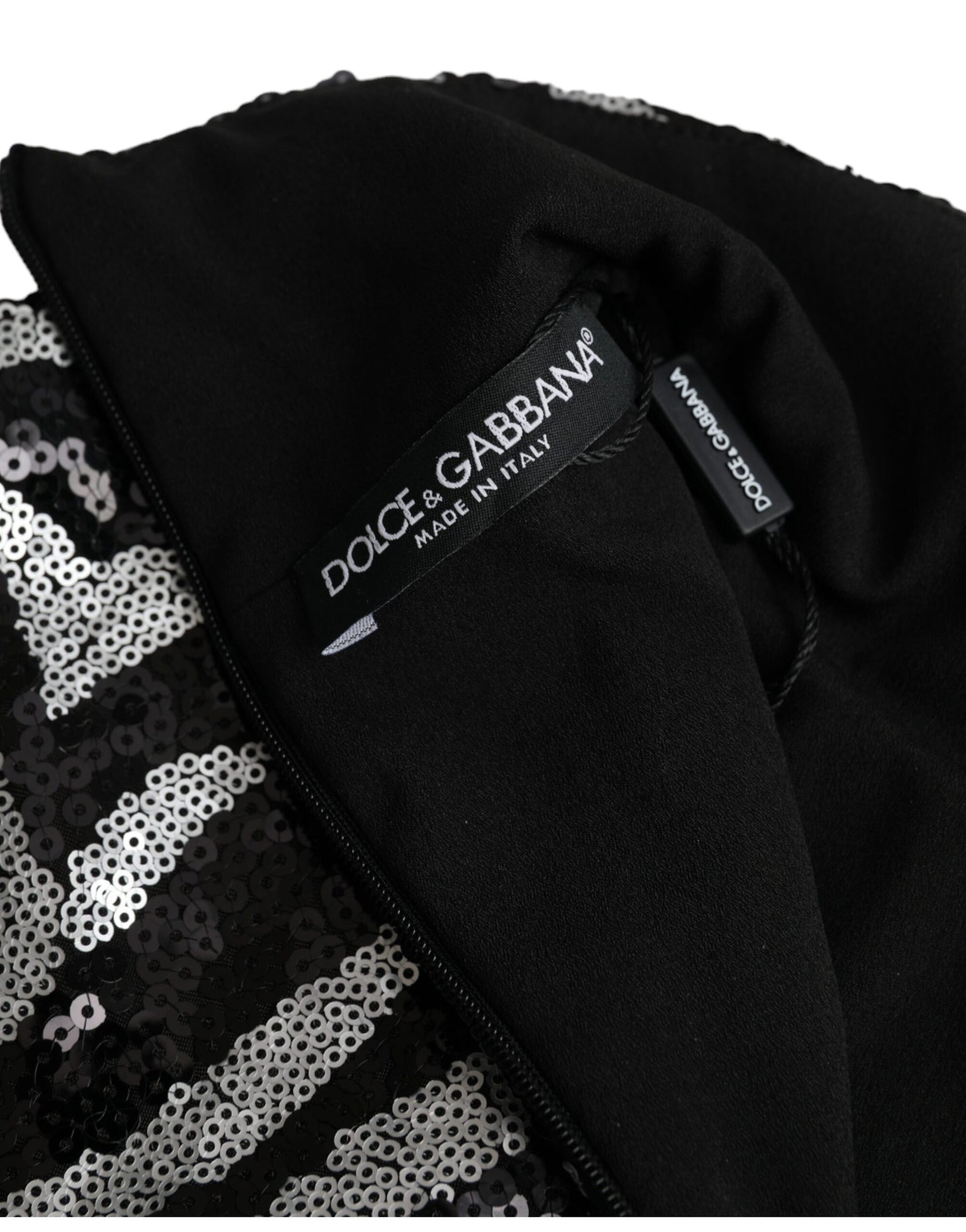 Dolce & Gabbana Zwarte Zilveren Pailletten Polyester Trui