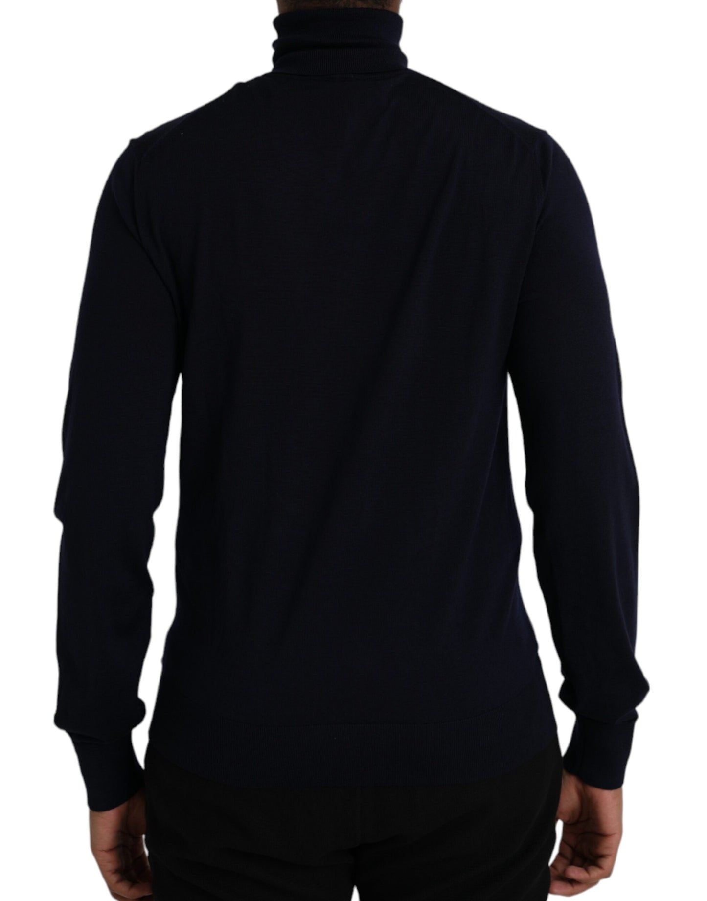 Dolce & Gabbana Blauwe Wollen Kroon Turtleneck Trui