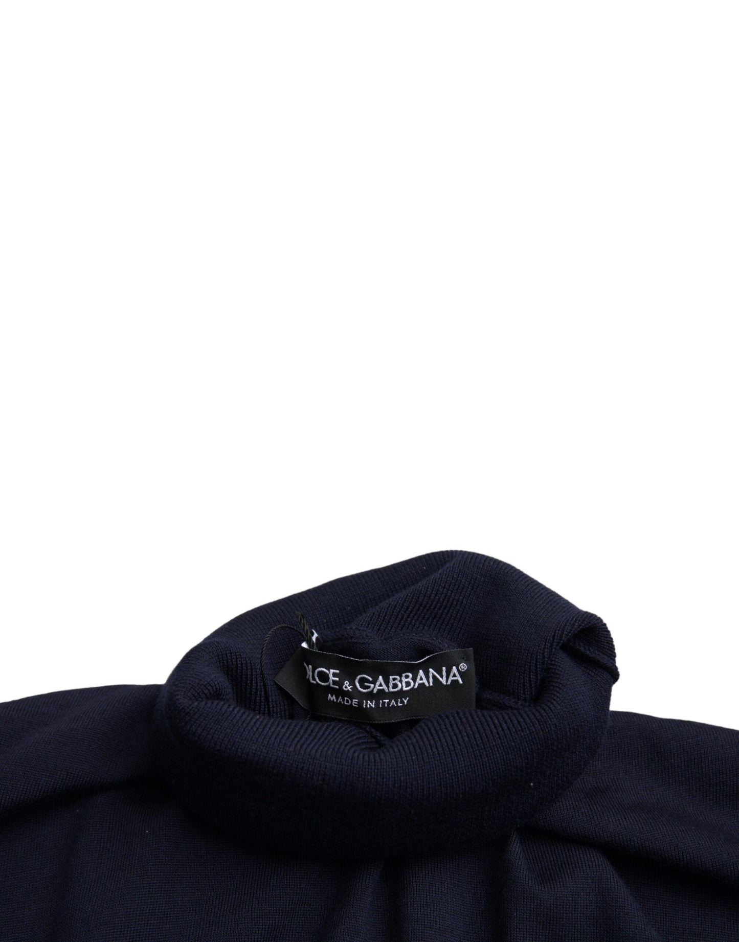 Dolce & Gabbana Blauwe Wollen Kroon Turtleneck Trui