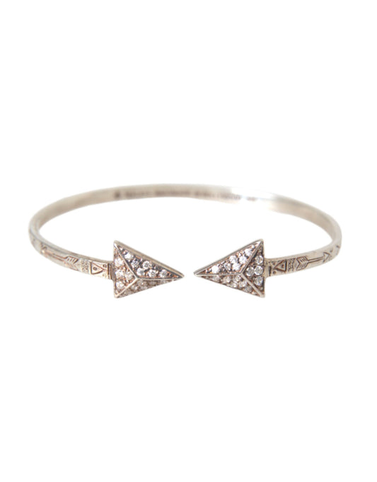 Nialaya Arrow Crystal 925 Zilveren Bangle Armband Dames