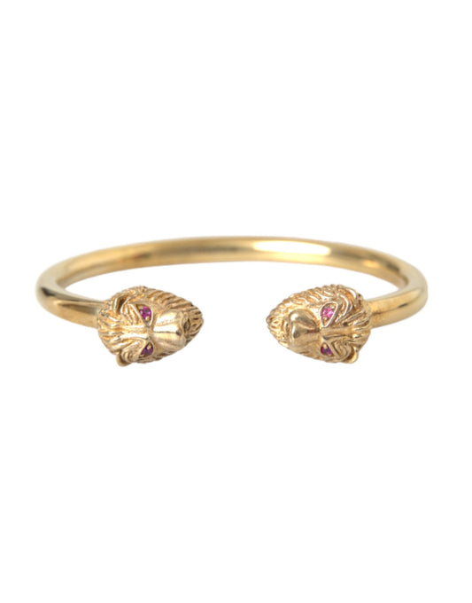 Nialaya Gold CZ Lion Bangle Armband Dames