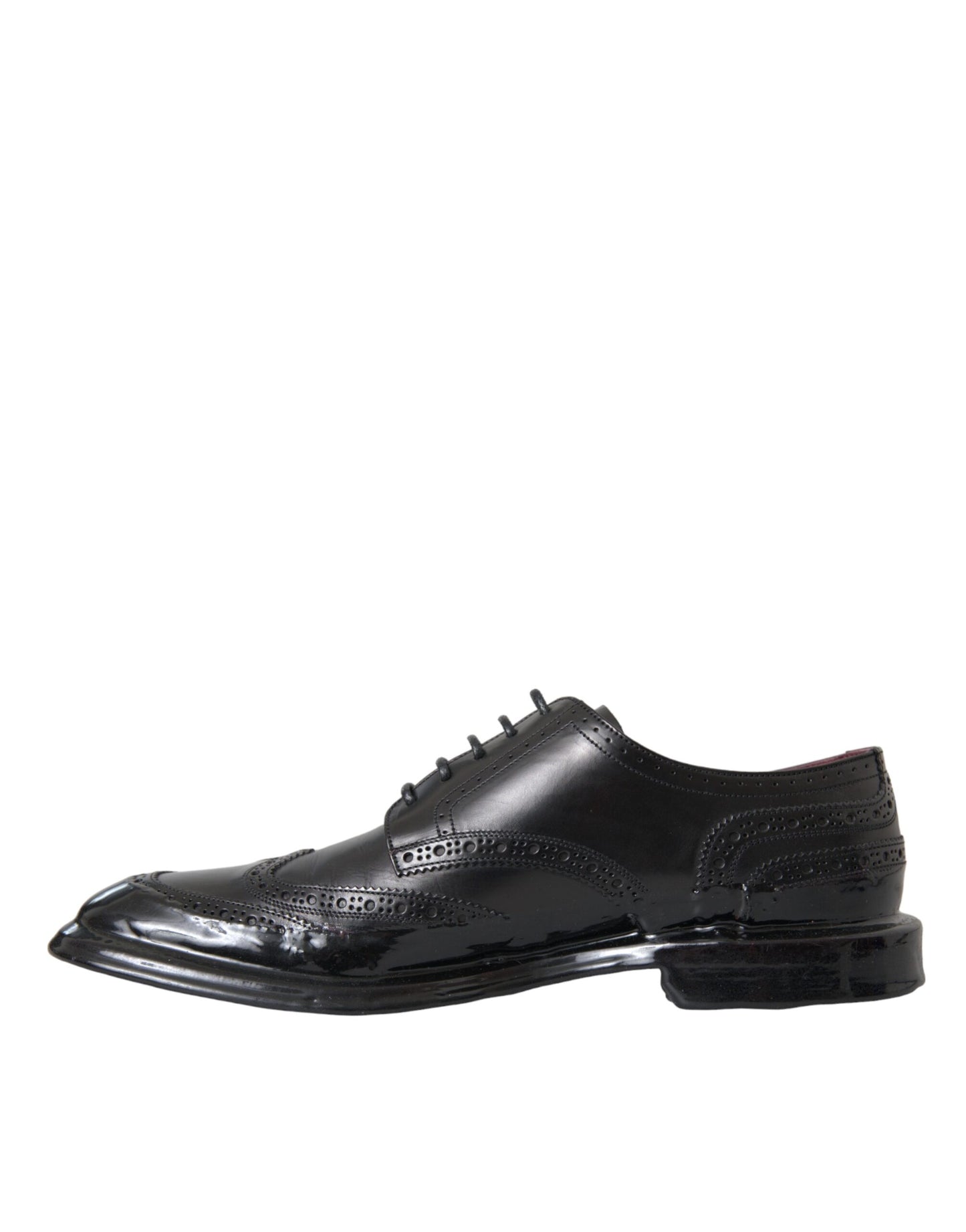 Dolce & Gabbana Zwarte Leren Oxford Wingtip Formele Herenschoenen