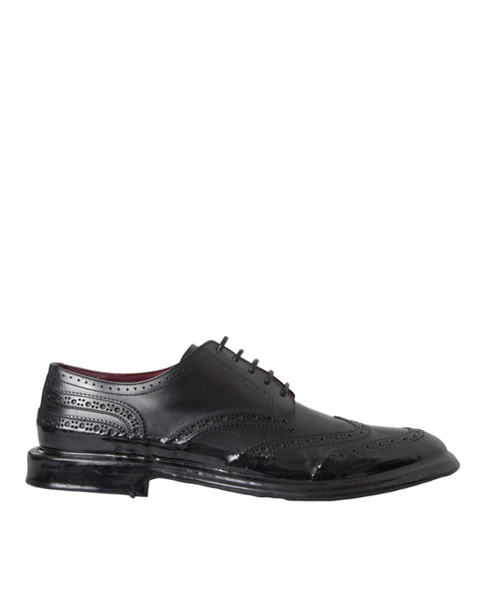 Dolce & Gabbana Zwarte Leren Oxford Wingtip Formele Herenschoenen