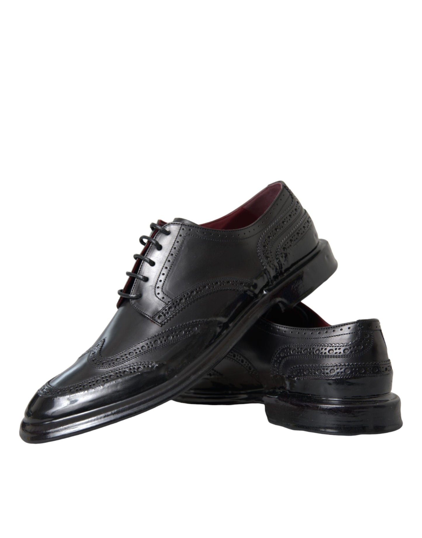 Dolce & Gabbana Zwarte Leren Oxford Wingtip Formele Herenschoenen