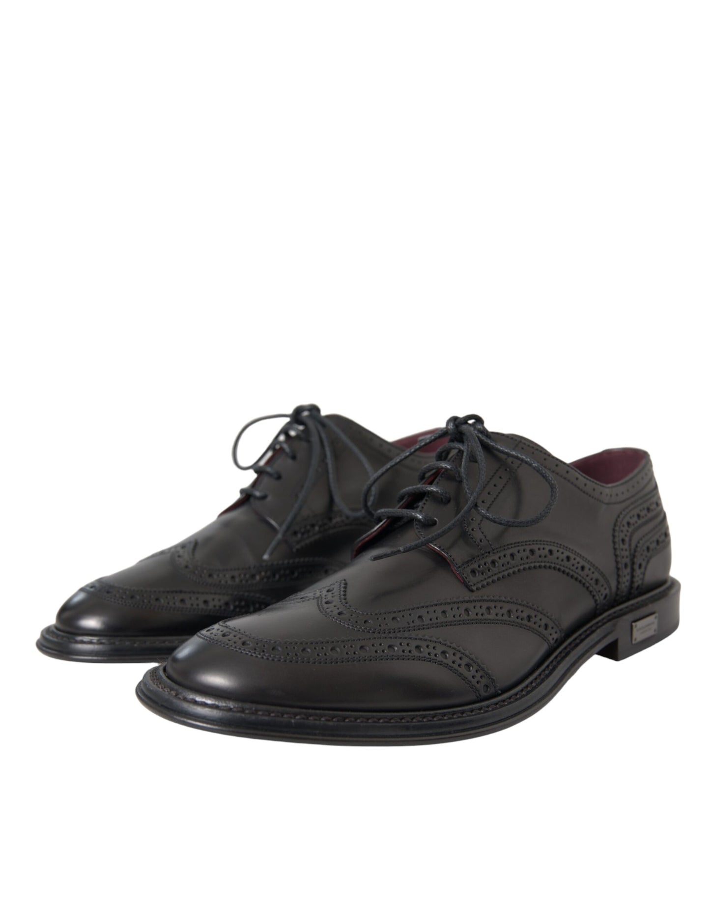 Dolce & Gabbana Zwarte Leren Oxford Wingtip Formele Herenschoenen