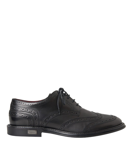 Dolce & Gabbana Zwarte Leren Oxford Wingtip Formele Herenschoenen