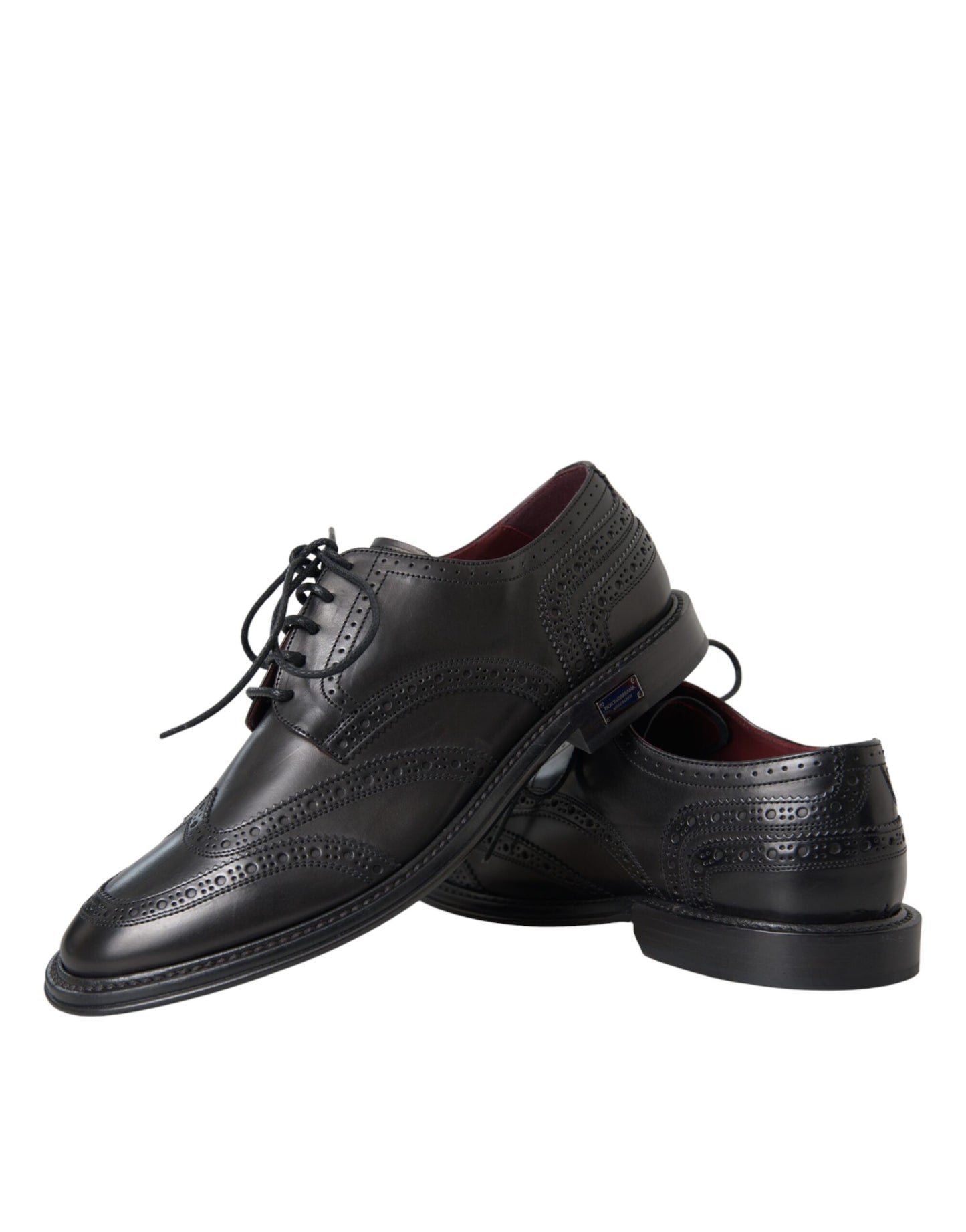 Dolce & Gabbana Zwarte Leren Oxford Wingtip Formele Herenschoenen