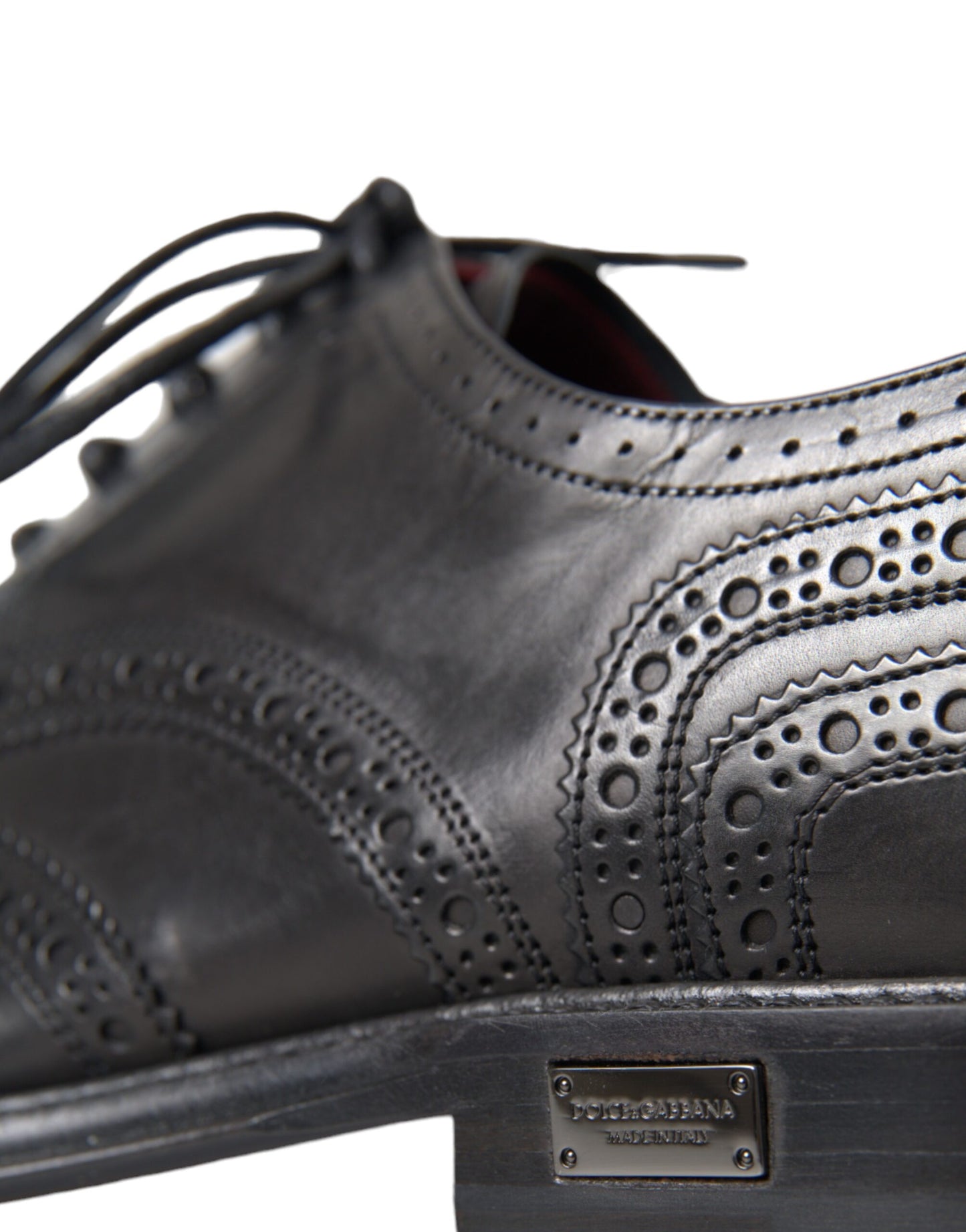 Dolce & Gabbana Zwarte Leren Oxford Wingtip Formele Herenschoenen