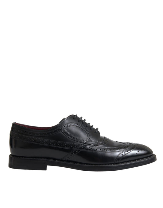 Dolce & Gabbana Zwarte Leren Oxford Wingtip Formele Herenschoenen