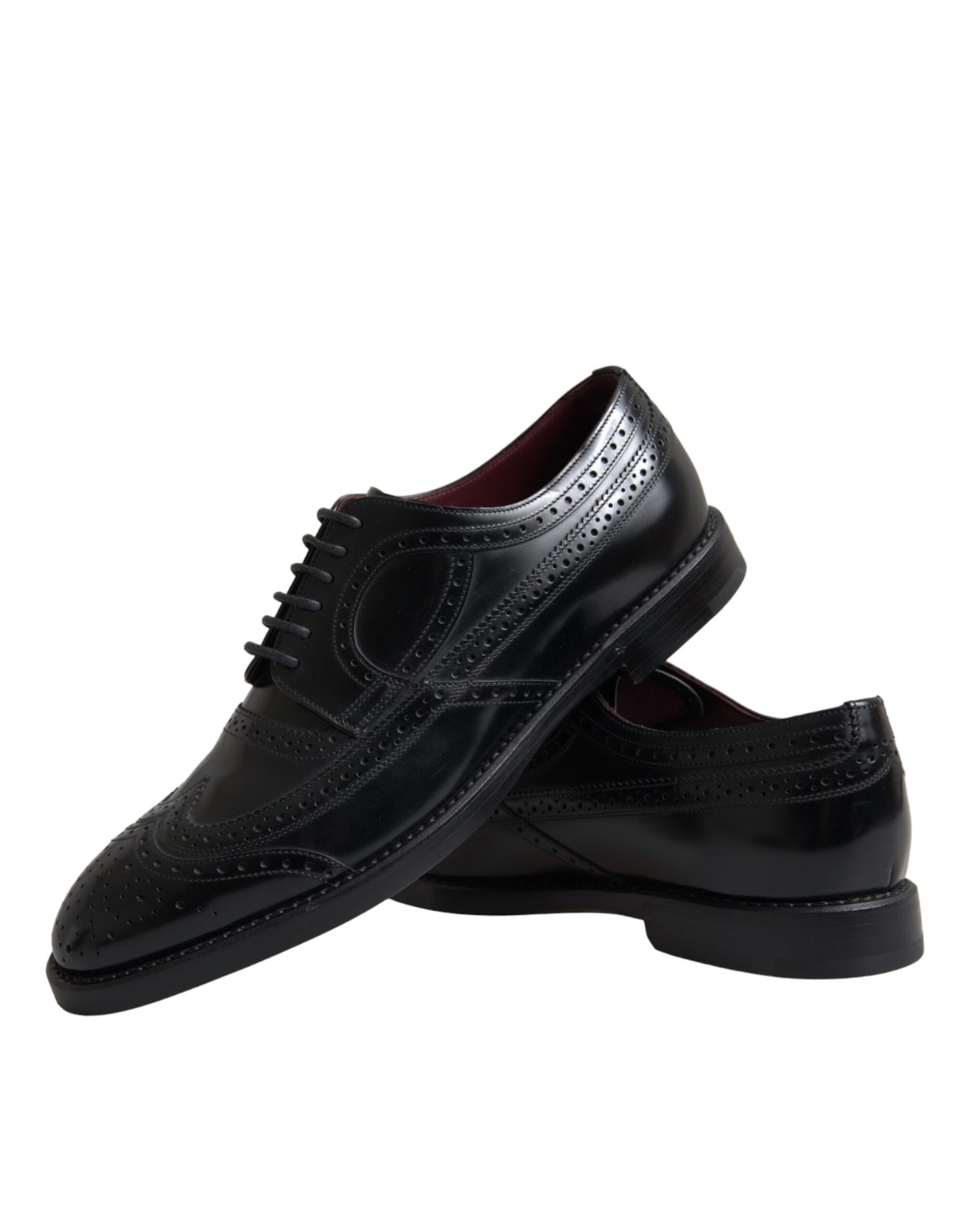 Dolce & Gabbana Zwarte Leren Oxford Wingtip Formele Herenschoenen