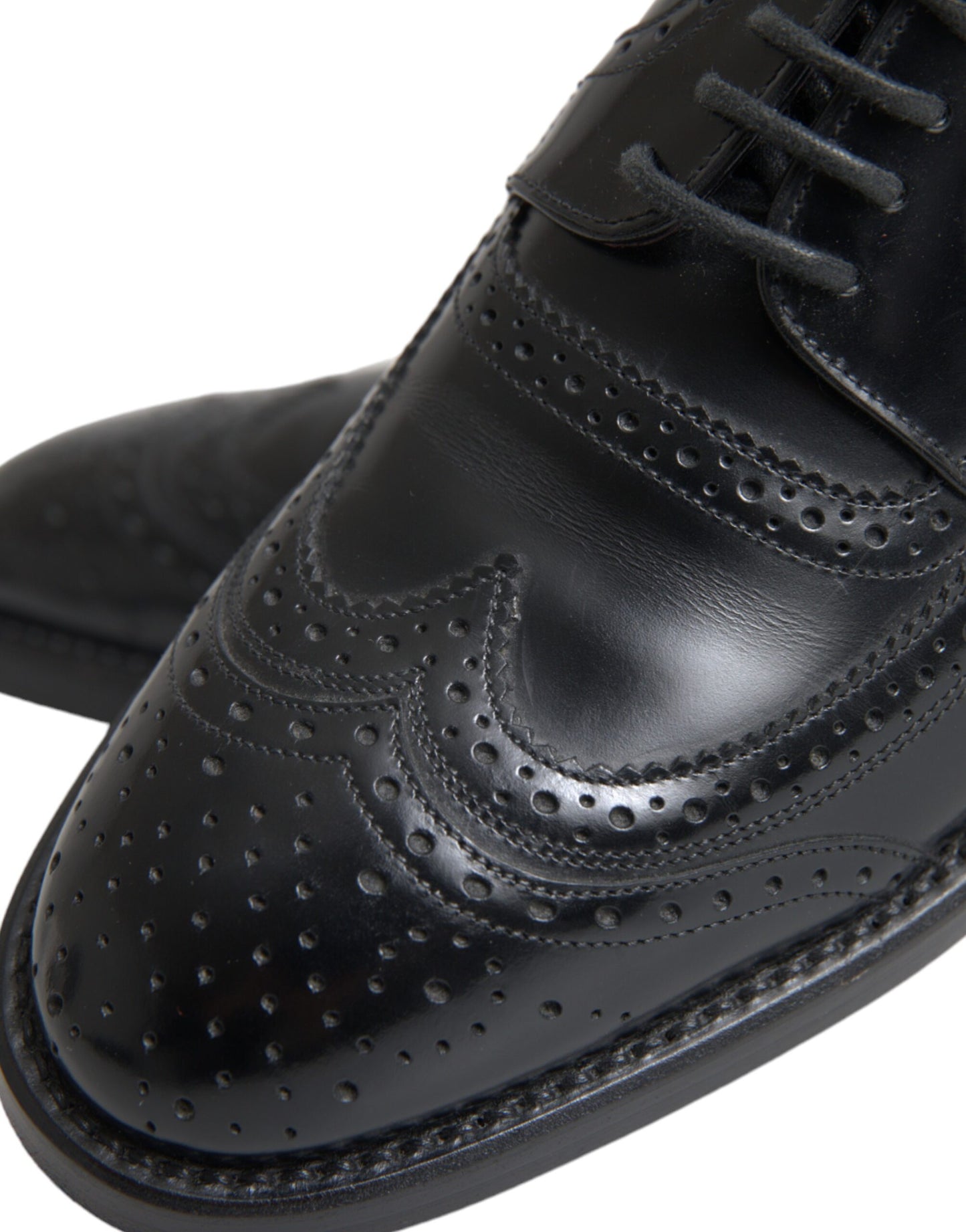 Dolce & Gabbana Zwarte Leren Oxford Wingtip Formele Herenschoenen