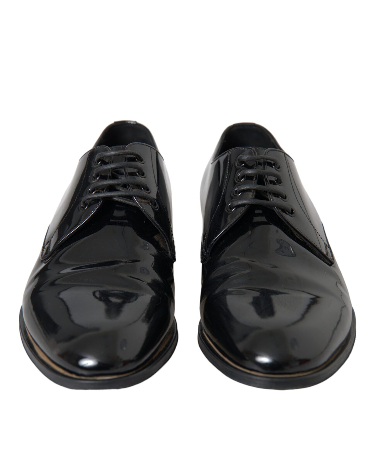 Dolce & Gabbana Zwarte Patent Leren Derby Formele Schoenen