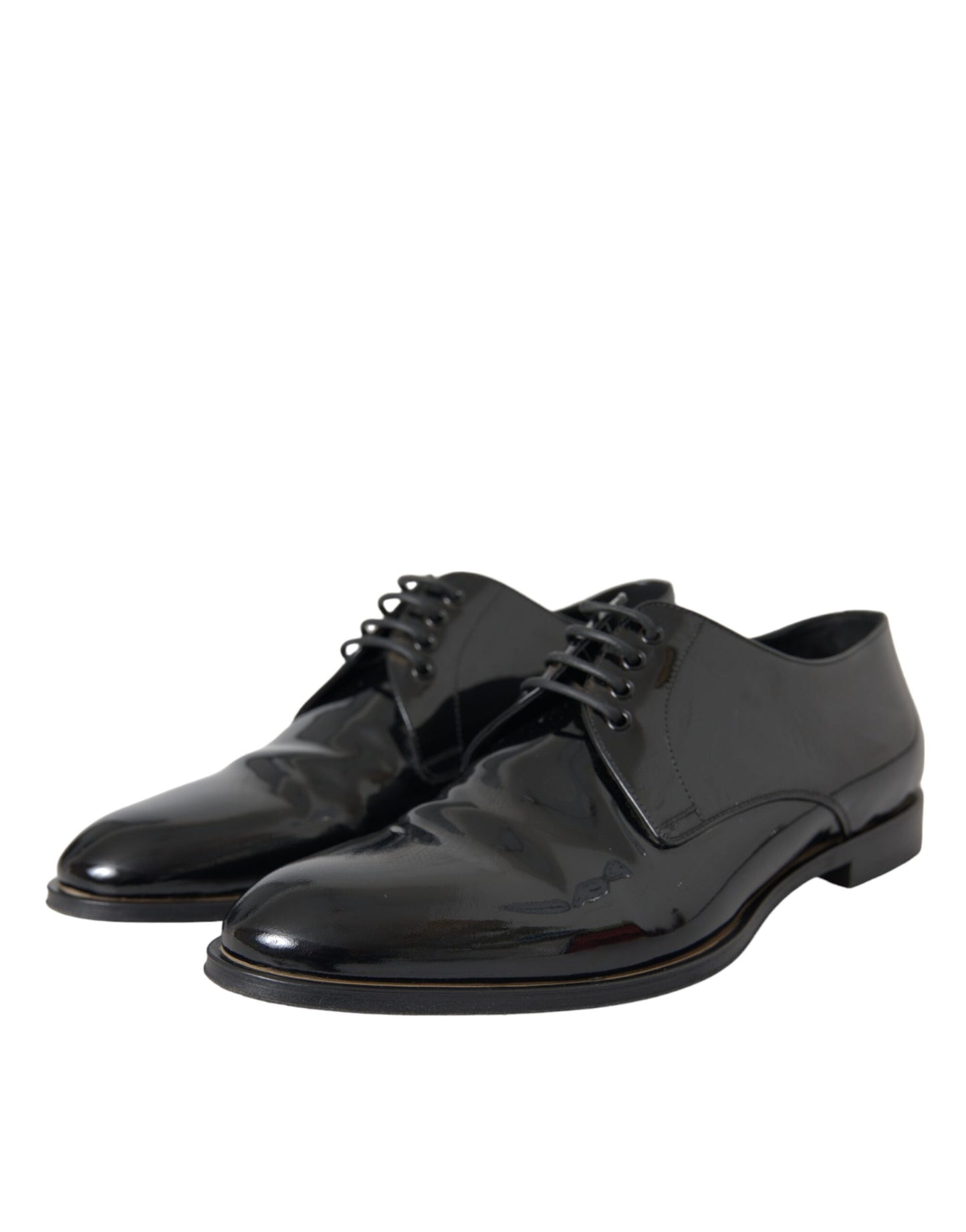 Dolce & Gabbana Zwarte Patent Leren Derby Formele Schoenen