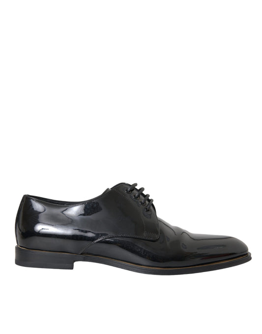 Dolce & Gabbana Zwarte Patent Leren Derby Formele Schoenen