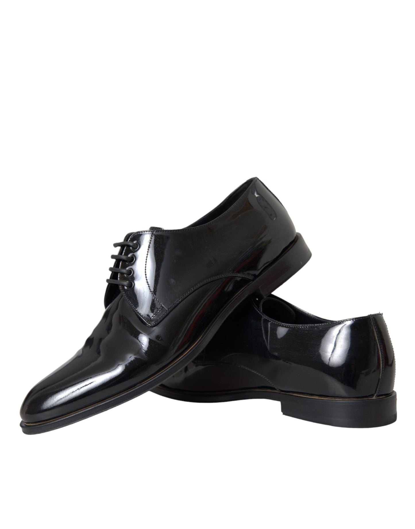 Dolce & Gabbana Zwarte Patent Leren Derby Formele Schoenen