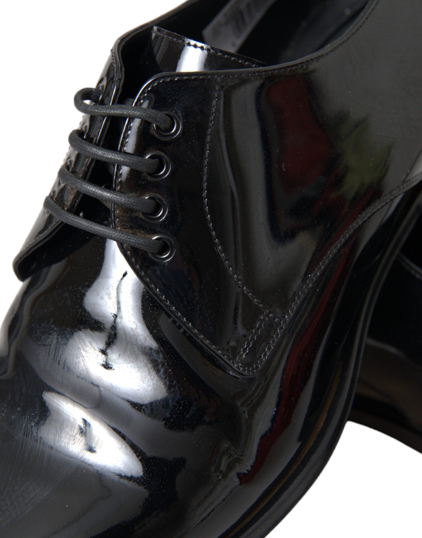 Dolce & Gabbana Zwarte Patent Leren Derby Formele Schoenen