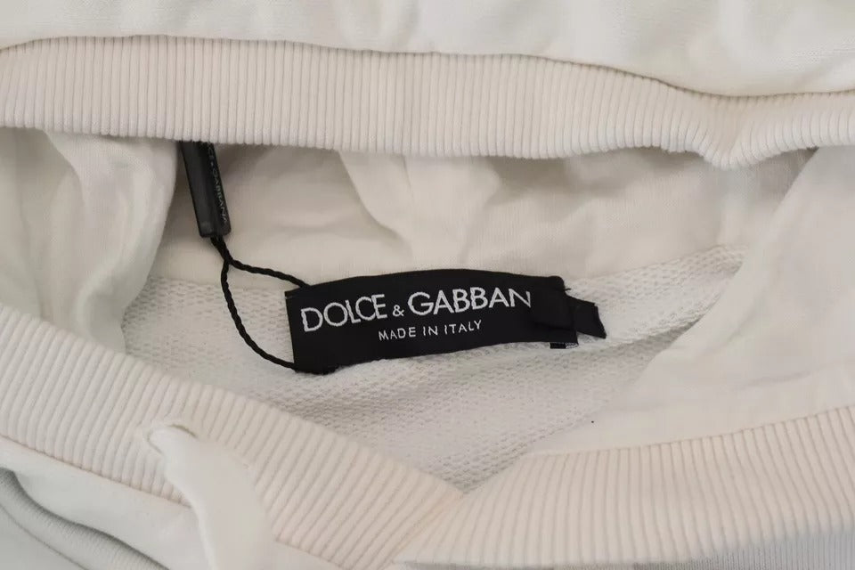 Dolce & Gabbana Witte Caesar Katoenen Sweatshirt Trui met Capuchon