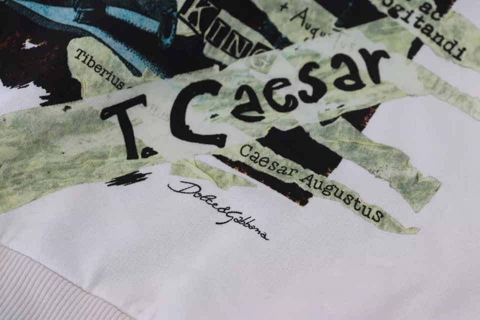 Dolce & Gabbana Witte Caesar Katoenen Sweatshirt Trui met Capuchon