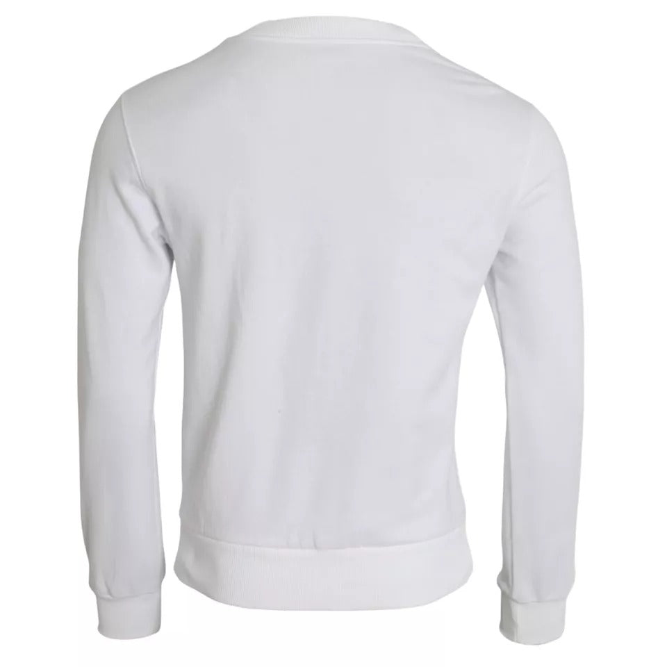 Dolce & Gabbana Witte Katoenen Logo Pullover Sweatshirt Trui