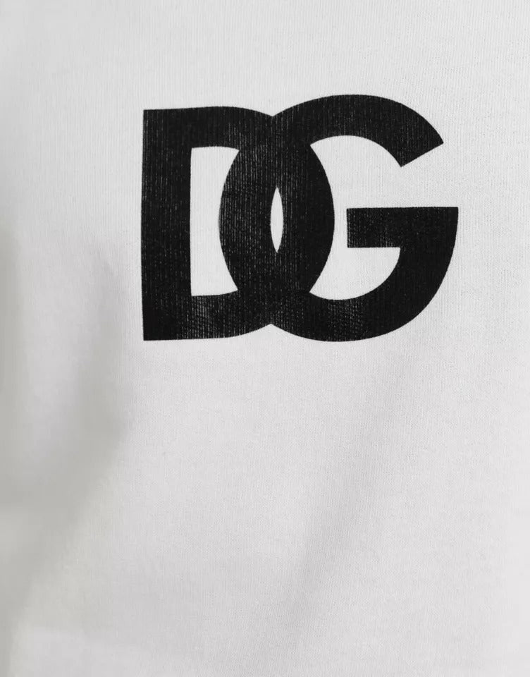 Dolce & Gabbana Witte Logo Katoenen Ronde Hals Trui