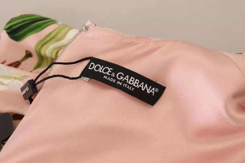 Dolce & Gabbana roze lelie viscose mantel knielange jurk