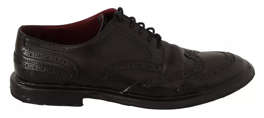 Dolce & Gabbana Zwarte Leren Brogue Oxford Dress Schoenen