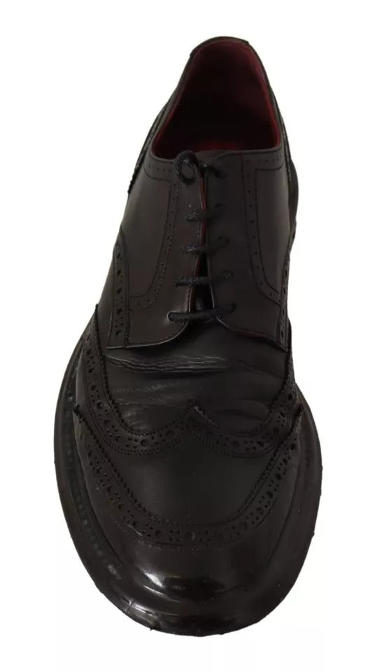 Dolce & Gabbana Zwarte Leren Brogue Oxford Dress Schoenen