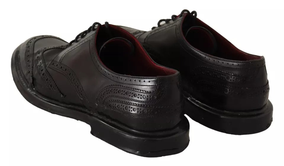 Dolce & Gabbana Zwarte Leren Brogue Oxford Dress Schoenen