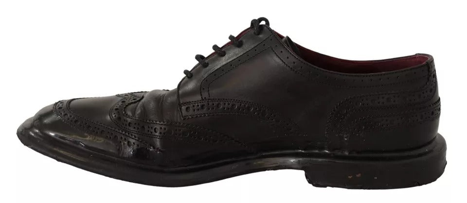 Dolce & Gabbana Zwarte Leren Brogue Oxford Dress Schoenen