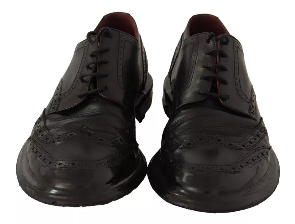 Dolce & Gabbana Zwarte Leren Brogue Oxford Dress Schoenen