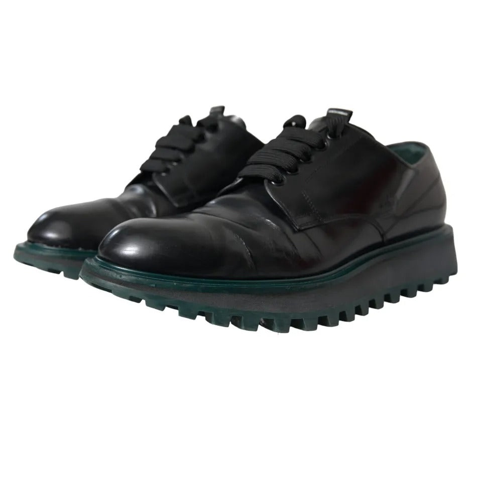 Dolce & Gabbana Zwarte Leren Derby Formele Schoenen