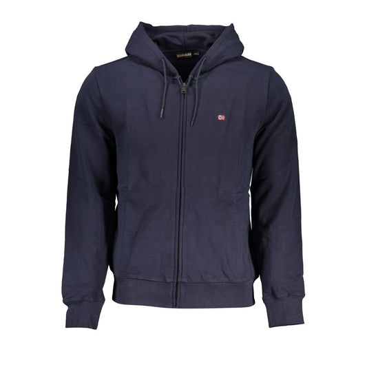 Napapijri Classic Blue Hooded Sweatshirt met Borduurwerk