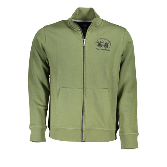 La Martina Classic Groene Fleece Sweatshirt met Rits