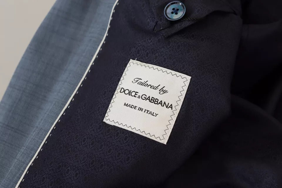 Dolce & Gabbana Blue Wool Stretch Slim Fit Jacket Blazer